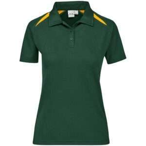 Ladies Splice Golf Shirt - Green Gold