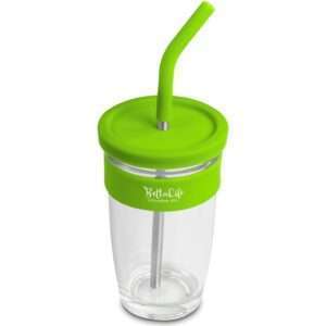 Kooshty Slurp Glass Kup & Straw - 480ML - Lime